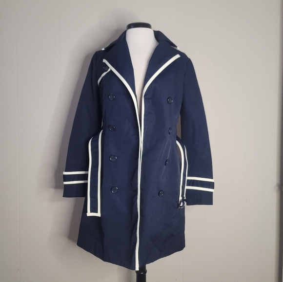 New York & Company Navy Trench Jacket - Picture 3 of 5